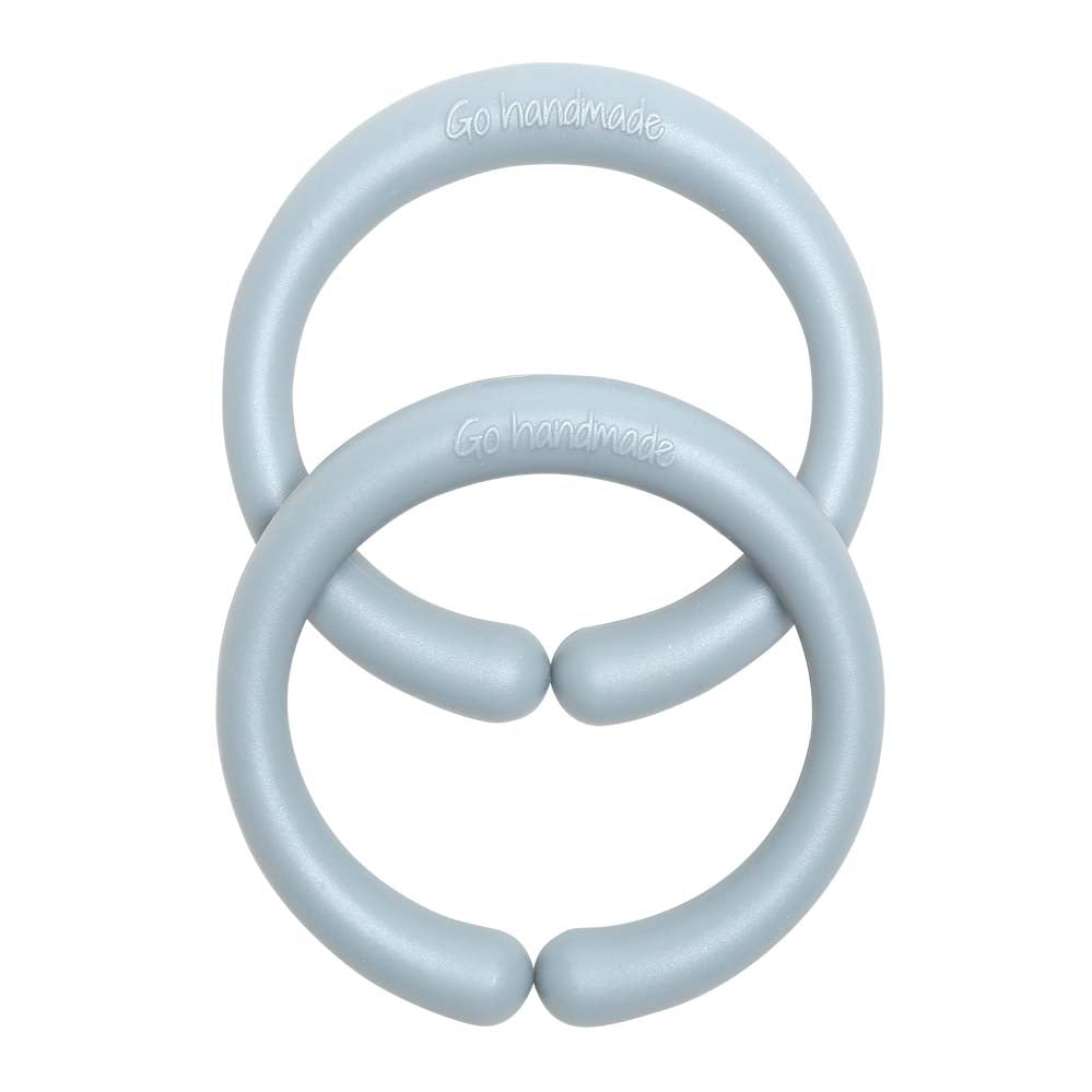 Go Handmade Schakelring Grijs / Blauw