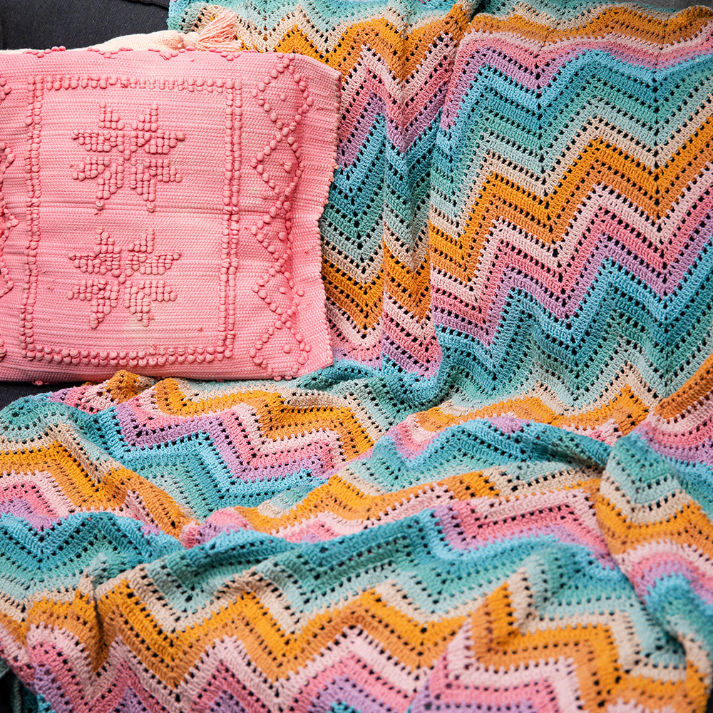 Haakpatroon 10 Kleuren Zigzag Deken (Digital)