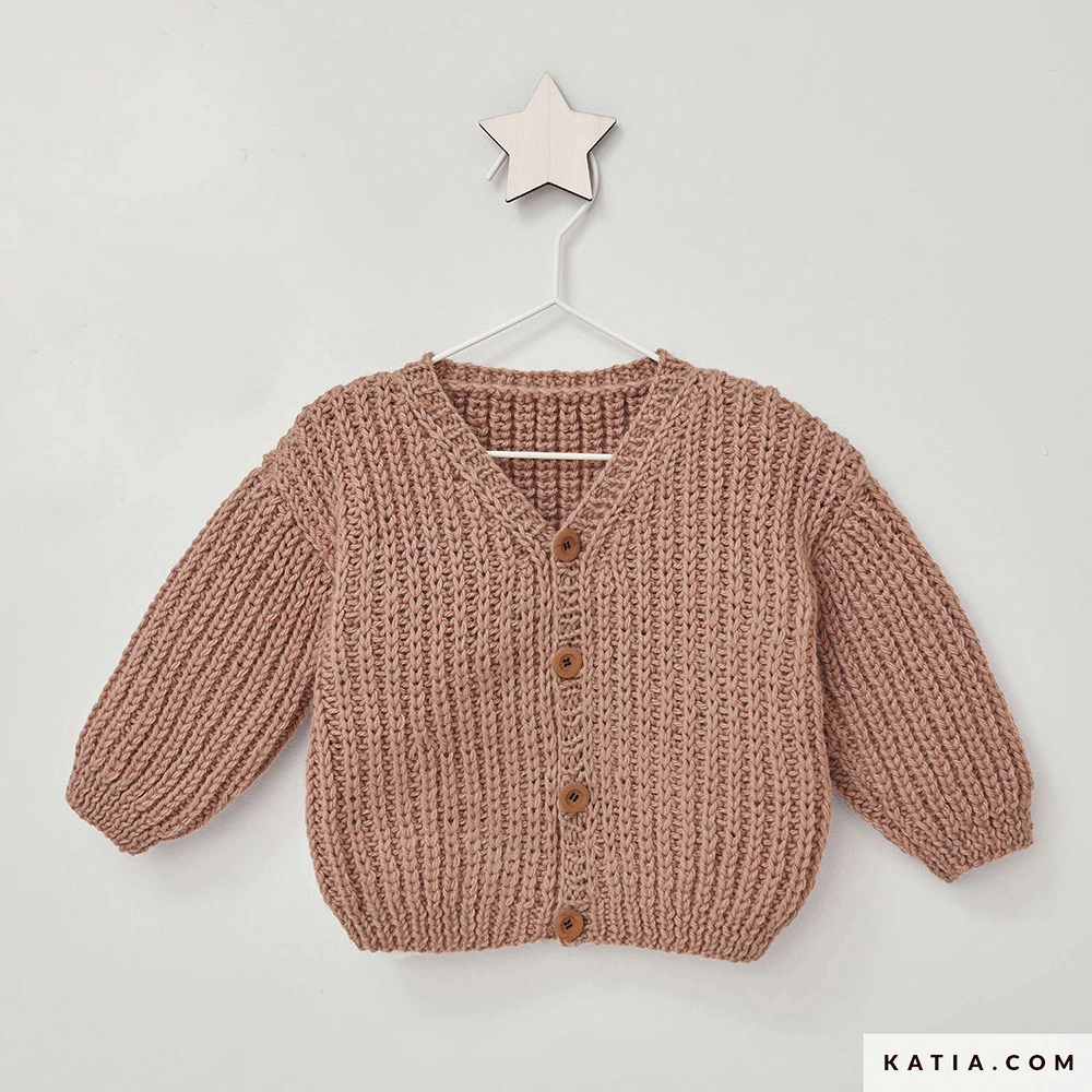 Patroon breien haken baby jas herfst winter katia — gemaakt met Katia Basic Merino 088 (2)