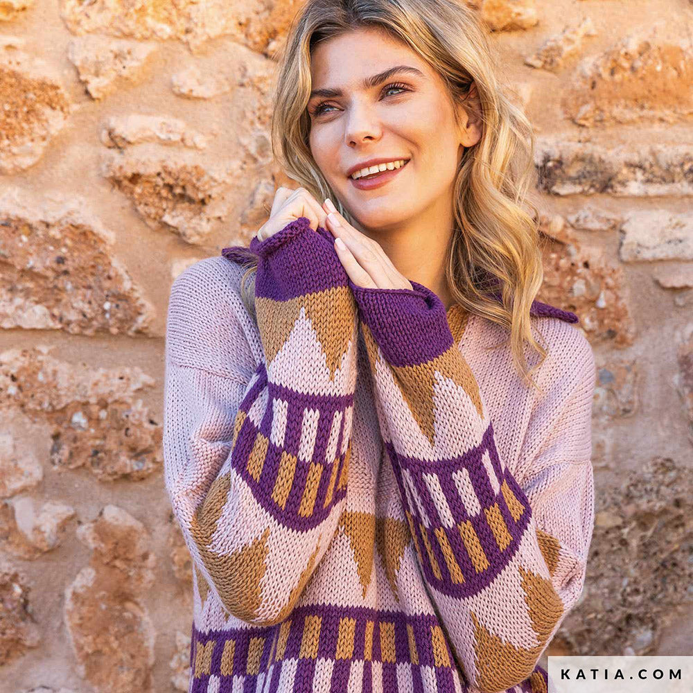 Patroon breien haken dames trui herfst winter katia — gemaakt met Katia Basic Merino 090 (12)