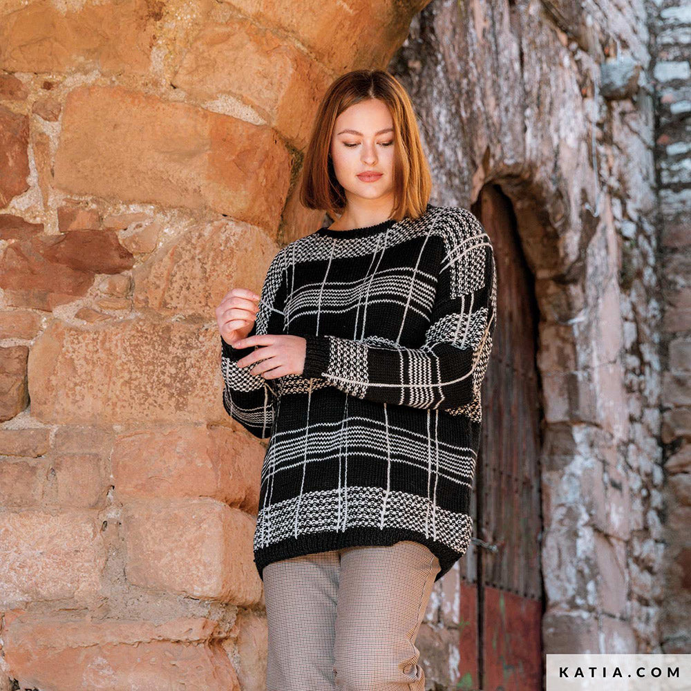 Patroon breien haken dames trui herfst winter katia — gemaakt met Katia Basic Merino 090 (17)