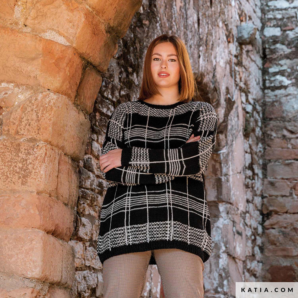 Patroon breien haken dames trui herfst winter katia — gemaakt met Katia Basic Merino 094 (16)