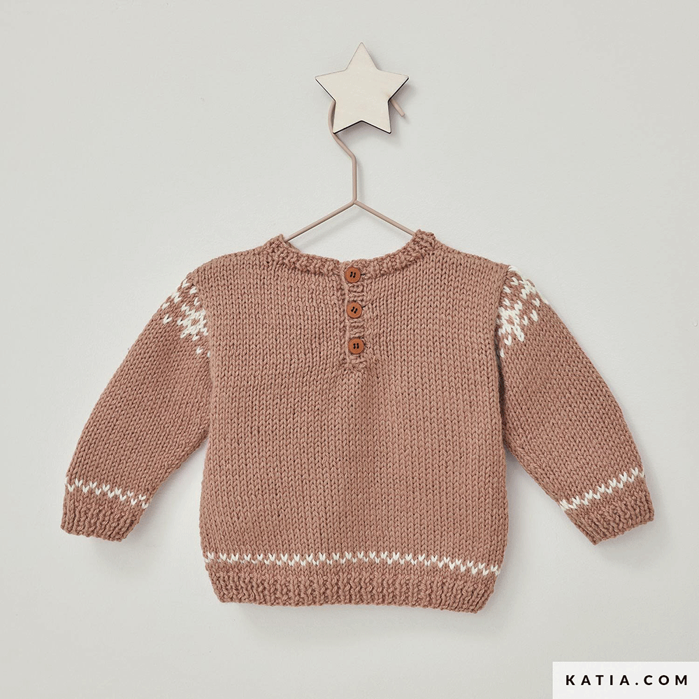 Patroon breien haken baby trui herfst winter katia — gemaakt met Katia Basic Merino 095 (2)