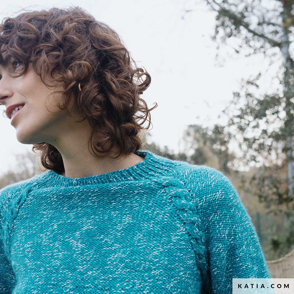 Patroon breien haken dames trui herfst winter katia — gemaakt met Katia Basic Merino Popcorn (3)