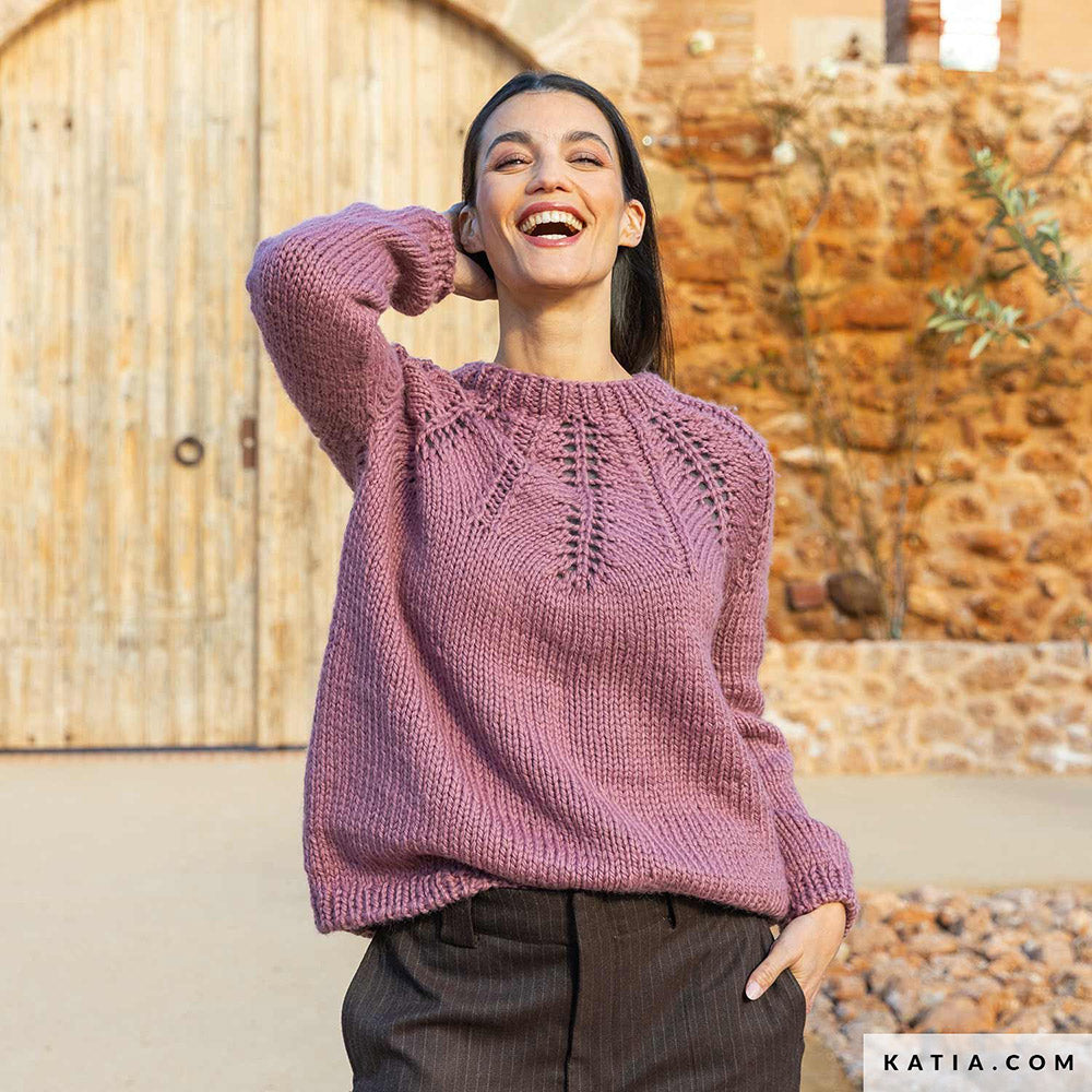 Patroon breien haken dames trui herfst winter katia — gemaakt met Katia Big Merino (4)