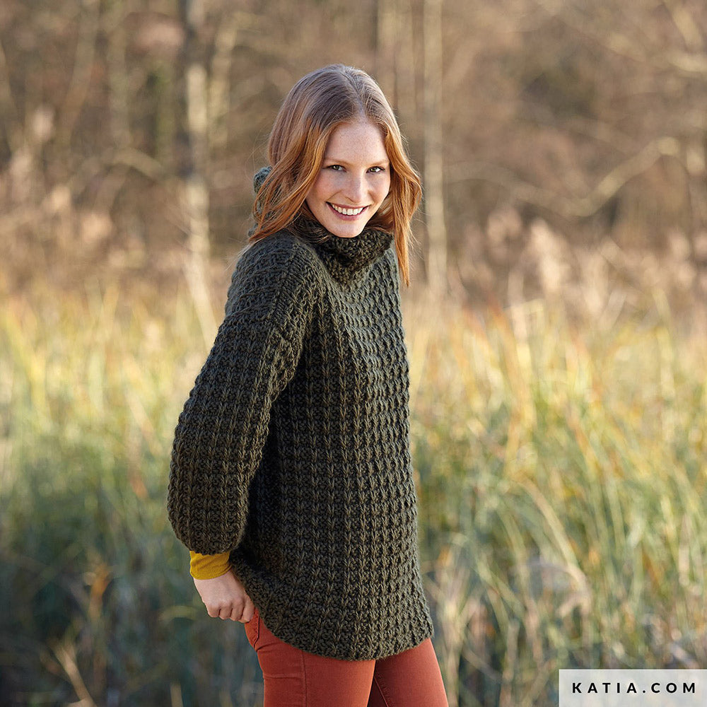 Patroon breien haken dames trui herfst winter katia — gemaakt met Katia Big Merino
