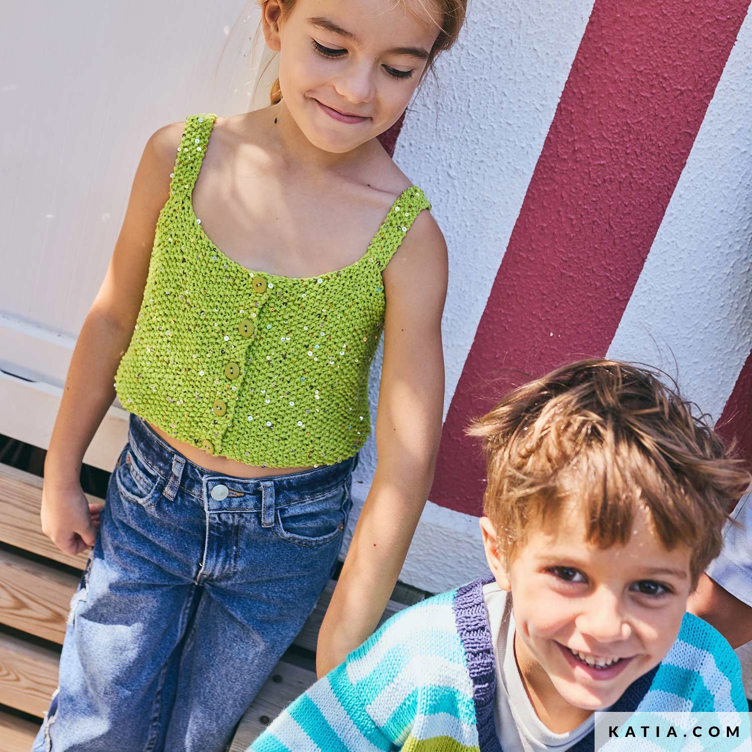Patroon breien haken kinderen topje lente zomer katia — gemaakt met Katia Cleopatra (3)