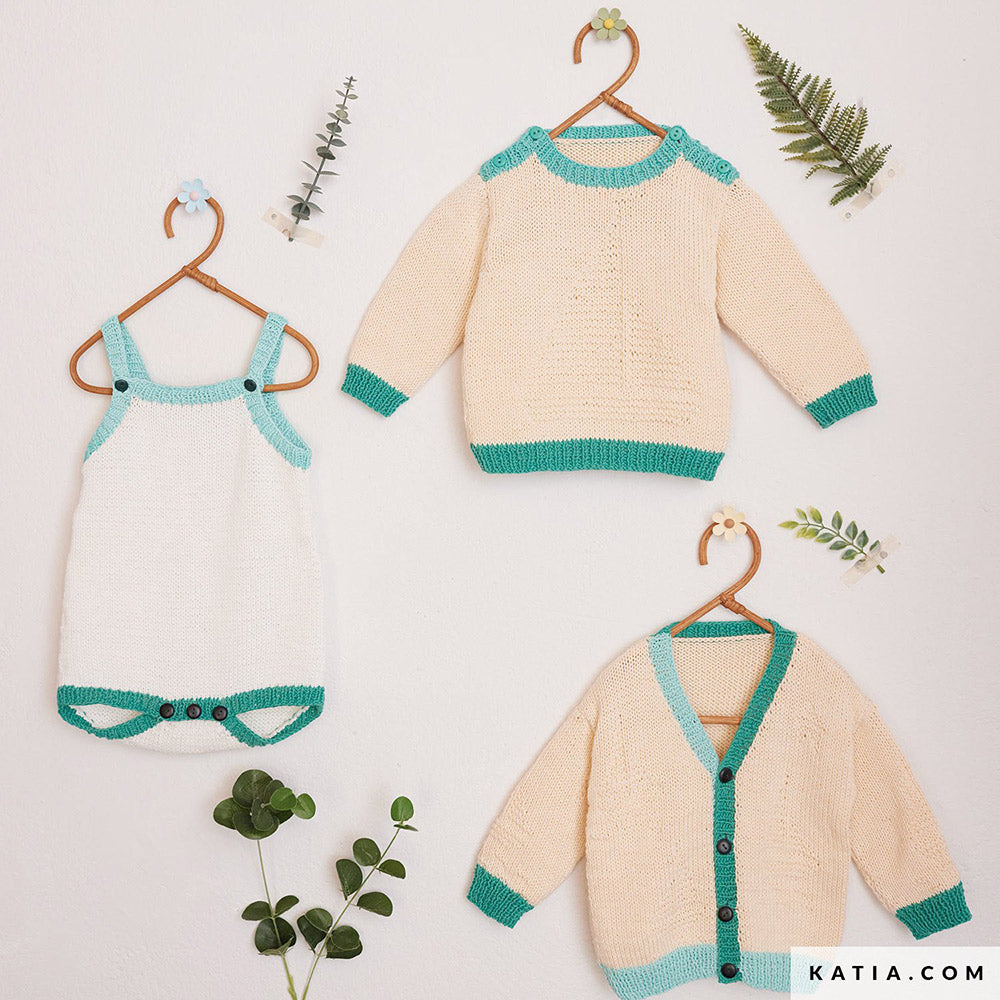 Patroon breien haken baby romper lente zomer katia — gemaakt met Katia Cotton 100% (3)