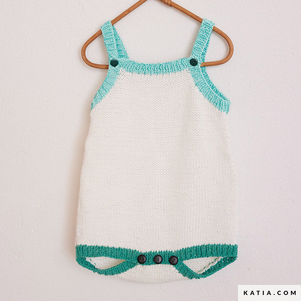 Patroon breien haken baby romper lente zomer katia — gemaakt met Katia Cotton 100% (2)