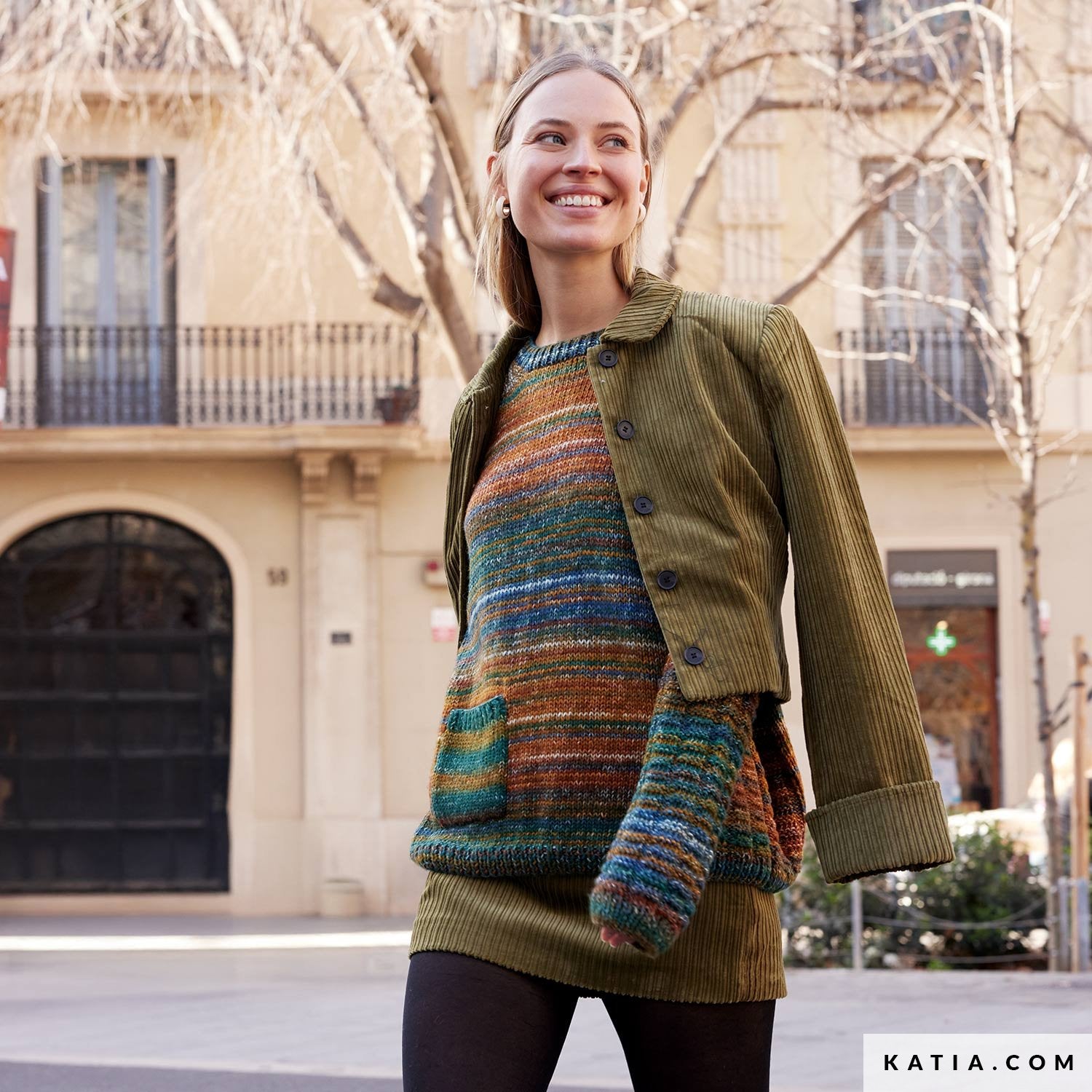 Patroon breien haken dames trui herfst winter katia — gemaakt met Katia Cotton-Merino Paradiso (20)