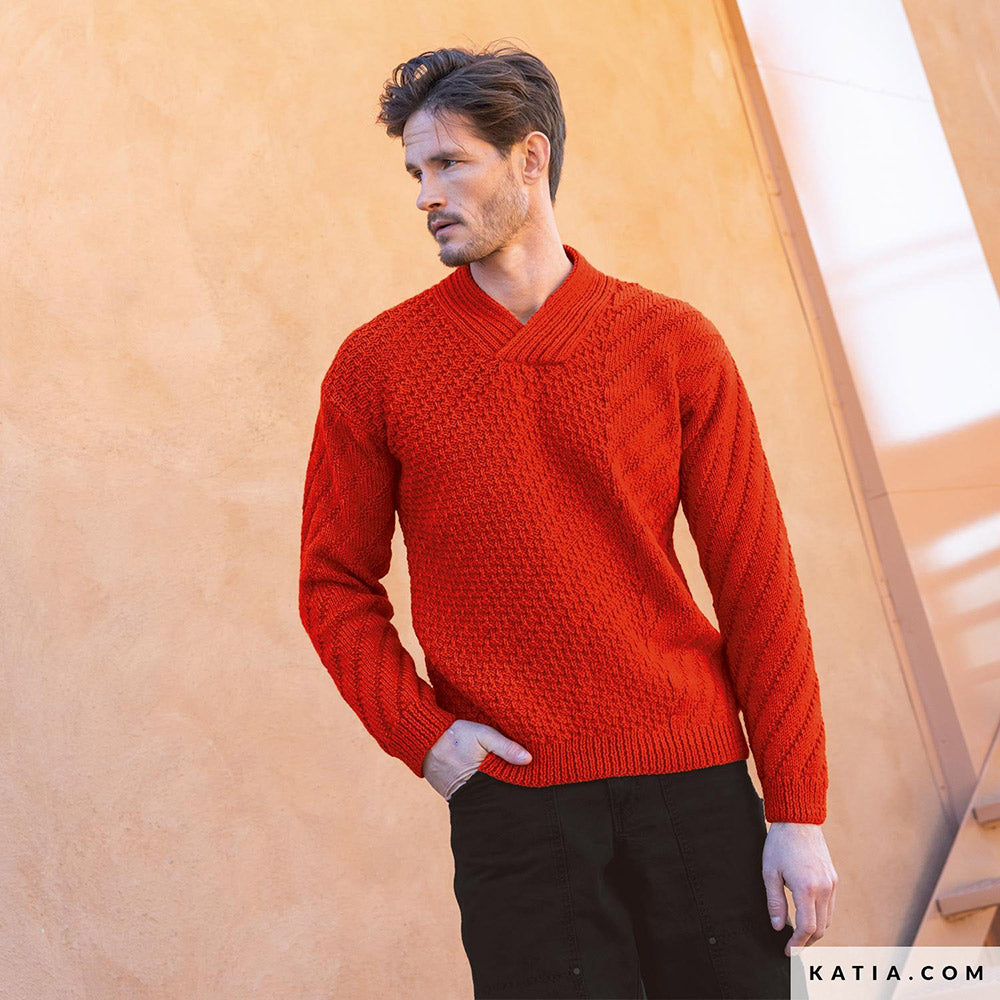 Patroon breien haken heren trui herfst winter katia — gemaakt met Katia Craft Lover (9)