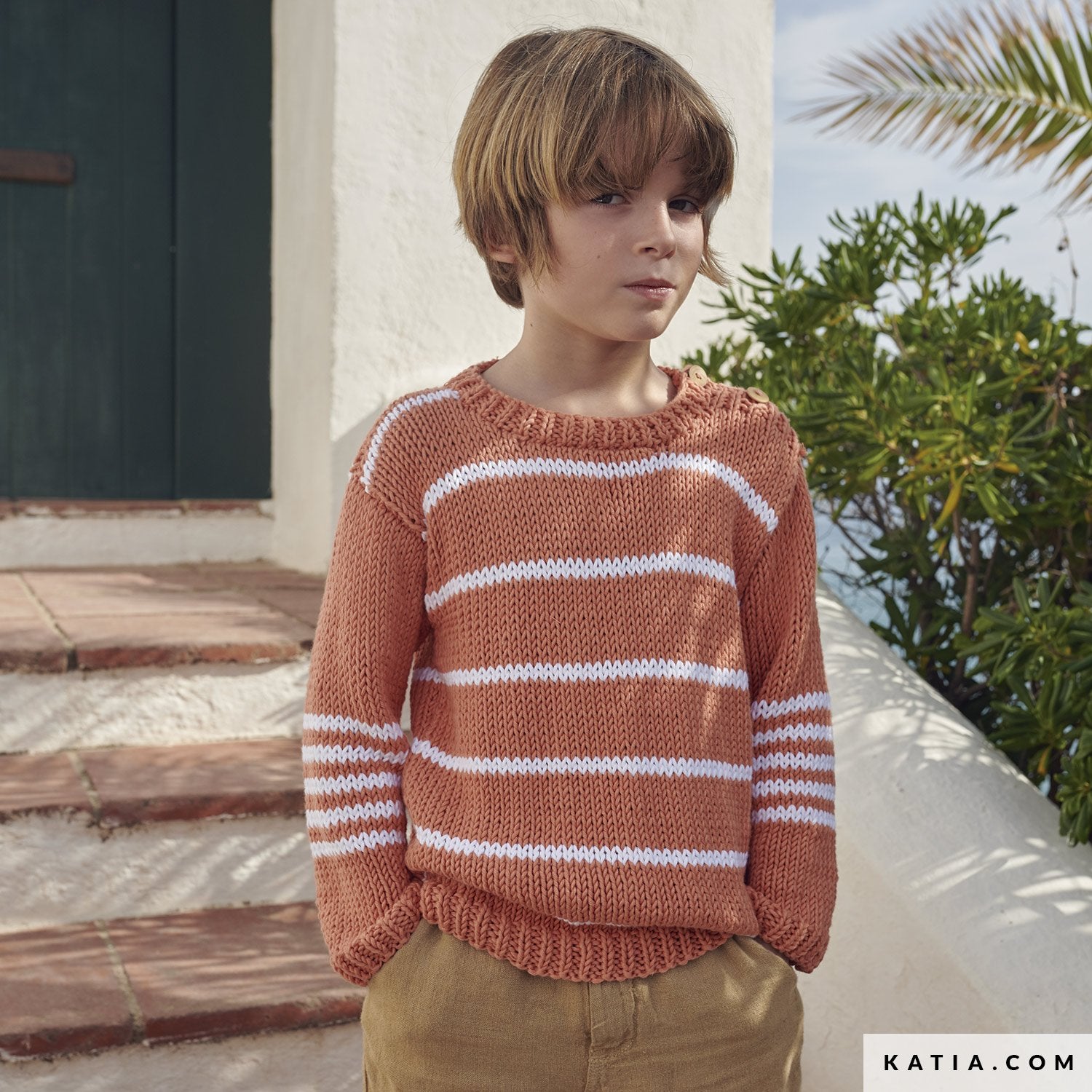 Patroon breien haken kinderen trui lente zomer katia — gemaakt met Katia Easy Knit Cotton (2)