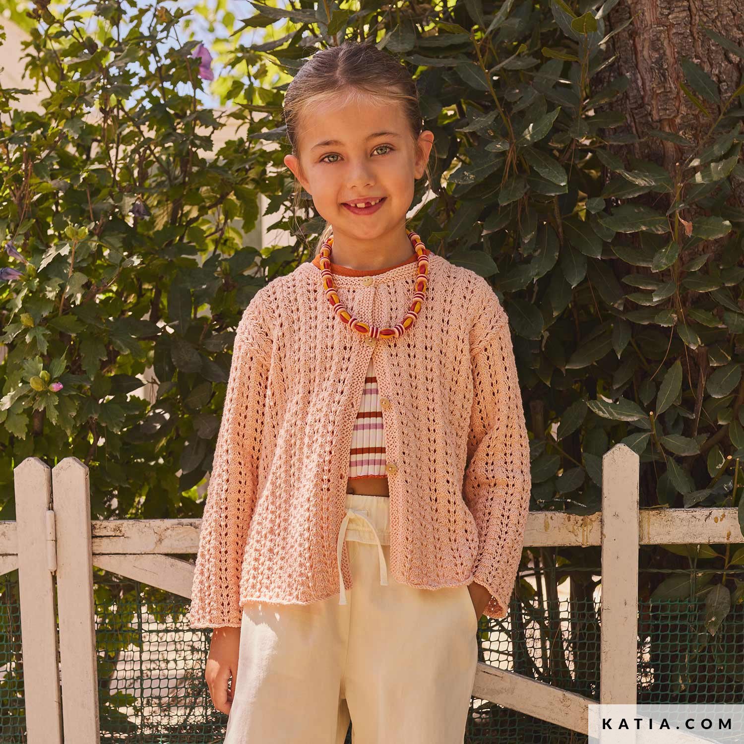 Patroon breien haken kinderen jas lente zomer katia — gemaakt met Katia Fair Cotton (6)