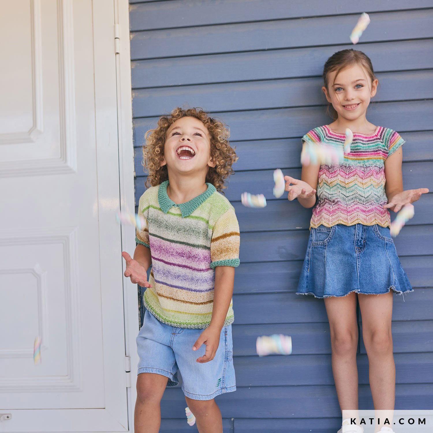 Patroon breien haken kinderen shirt lente zomer katia — gemaakt met Katia Fair Cotton Arlequino (16)