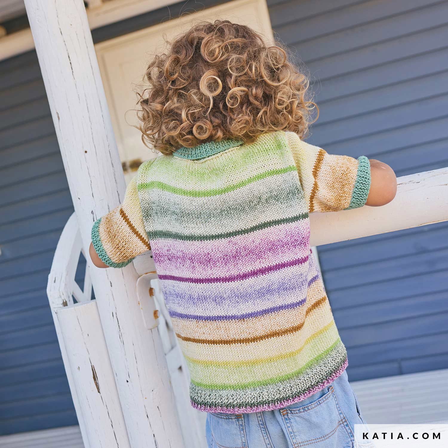 Patroon breien haken kinderen shirt lente zomer katia — gemaakt met Katia Fair Cotton Arlequino (8)