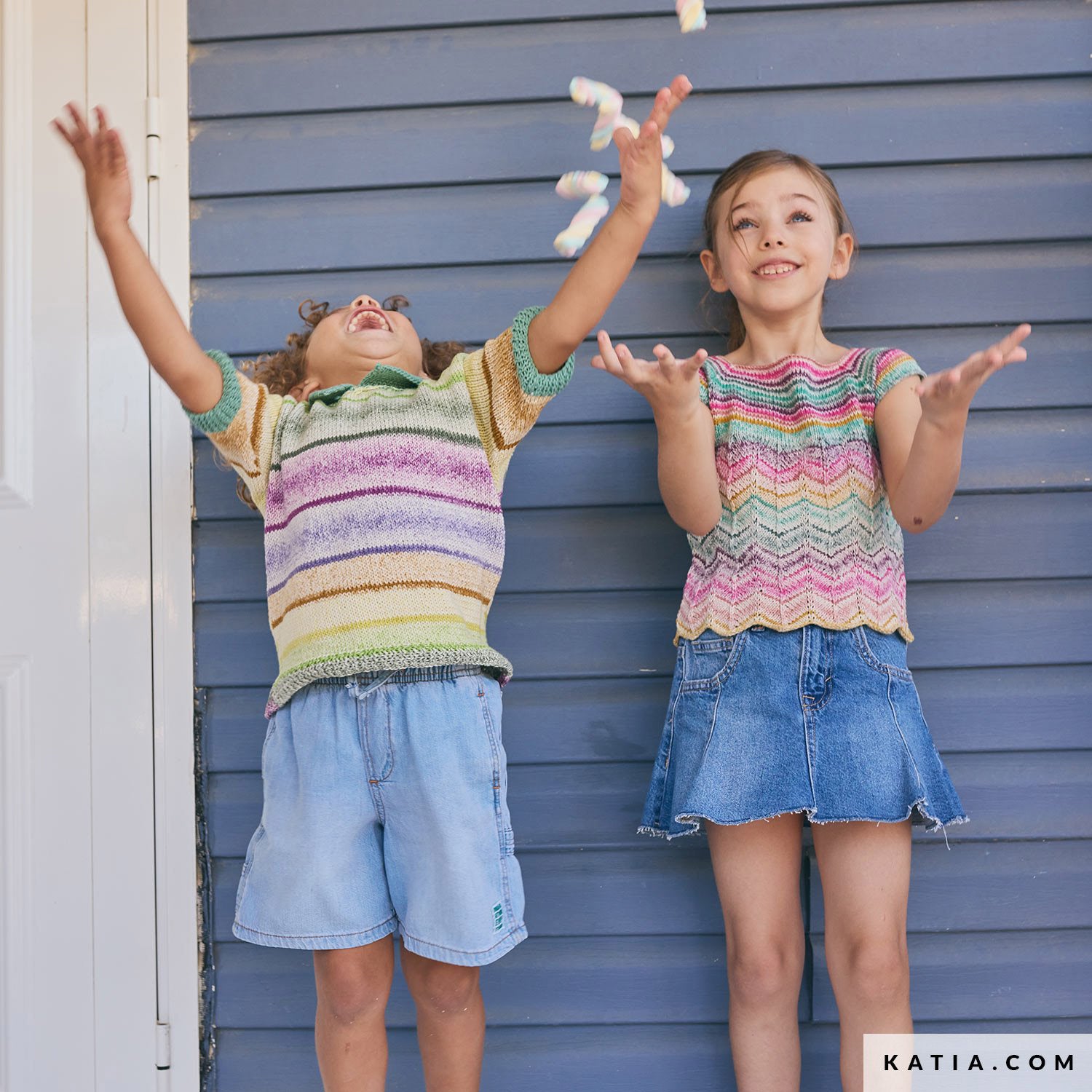 Patroon breien haken kinderen shirt lente zomer katia — gemaakt met Katia Fair Cotton Arlequino (6)