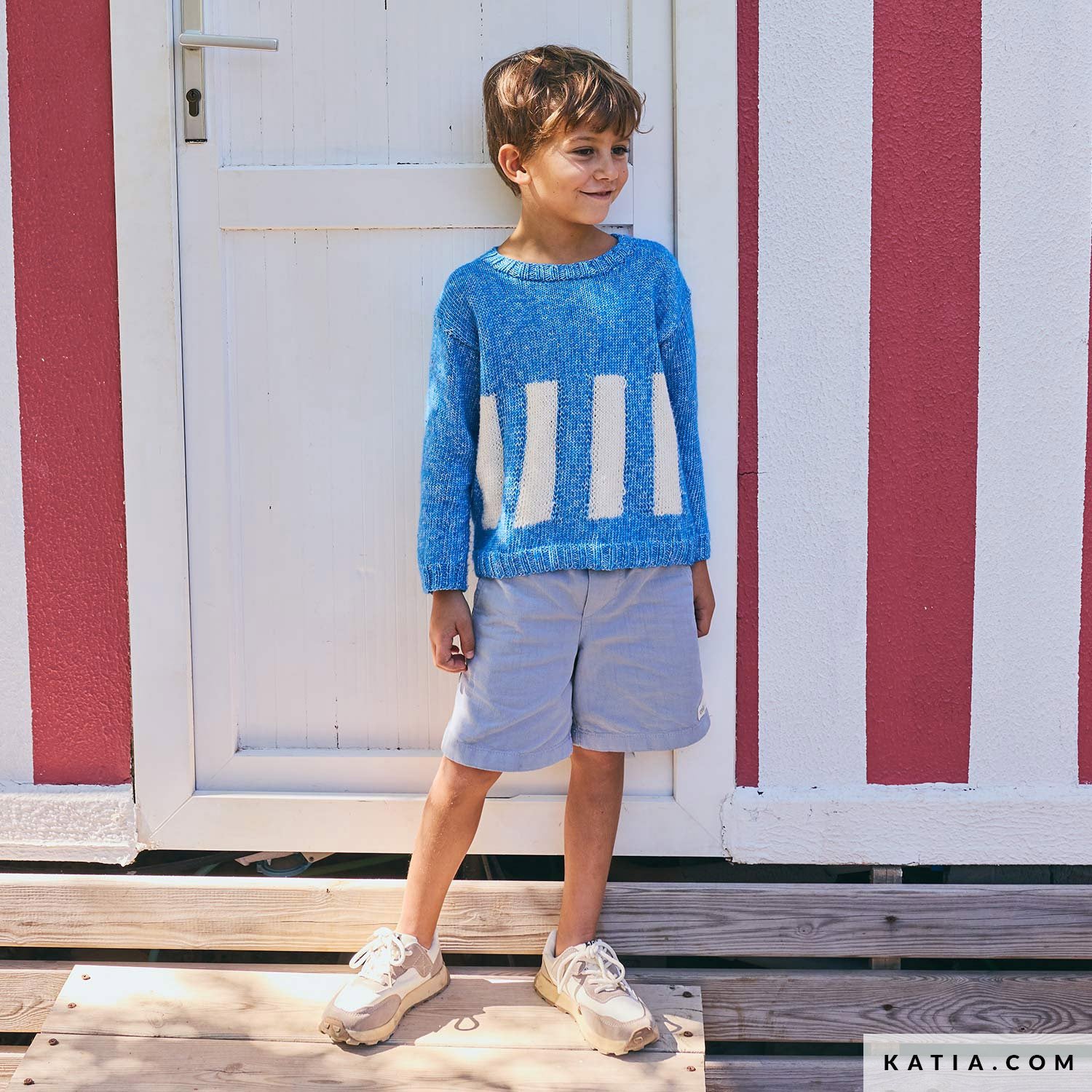 Patroon breien haken kinderen trui lente zomer katia — gemaakt met Katia Kinderen Magazine No. (55)