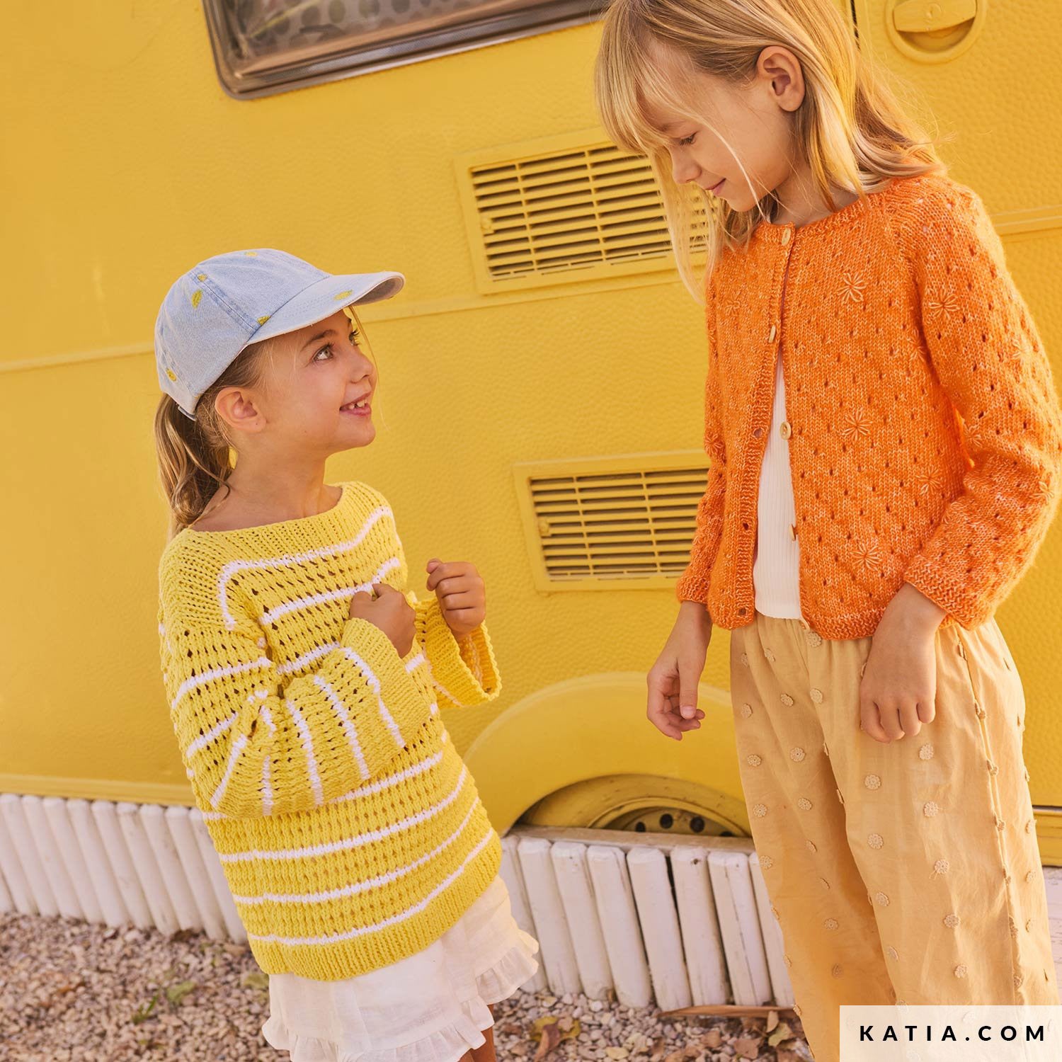 Patroon breien haken kinderen jas lente zomer katia — gemaakt met Katia Kinderen Magazine No. (3)