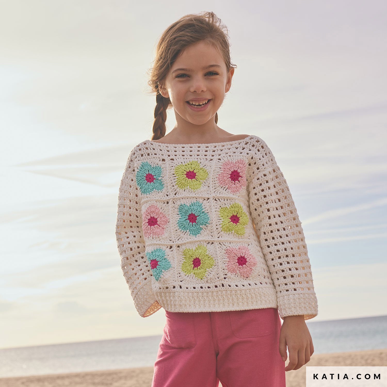 Patroon breien haken kinderen trui lente zomer katia — gemaakt met Katia Kinderen Magazine No. (36)