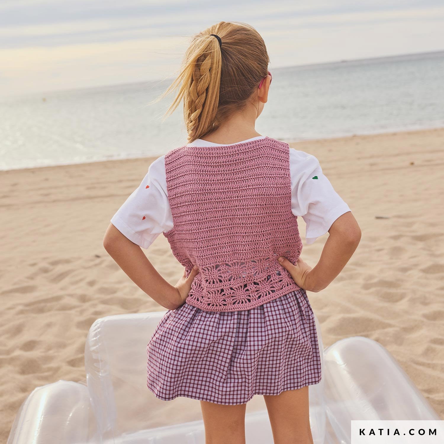Patroon breien haken kinderen vest lente zomer katia — gemaakt met Katia Kinderen Magazine No. (3)
