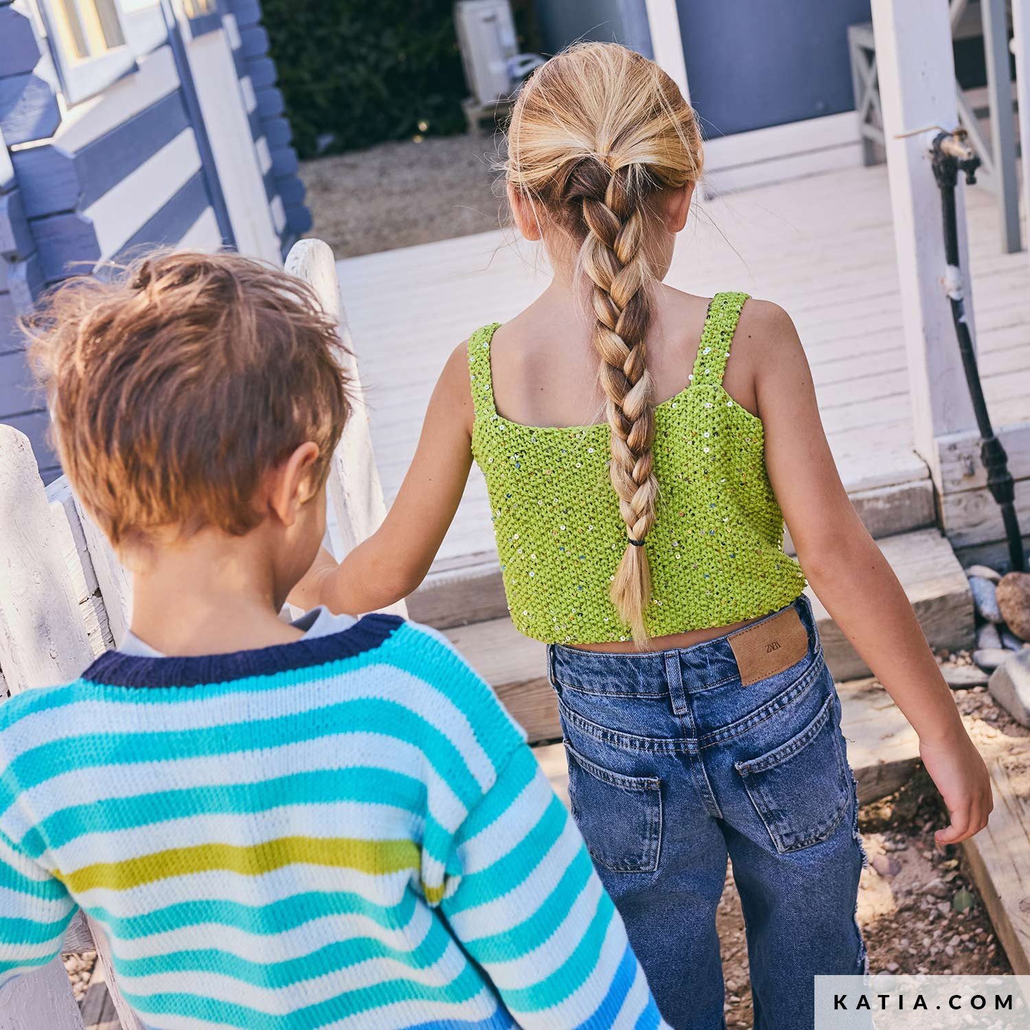 Patroon breien haken kinderen topje lente zomer katia — gemaakt met Katia Kinderen Magazine No. (5)