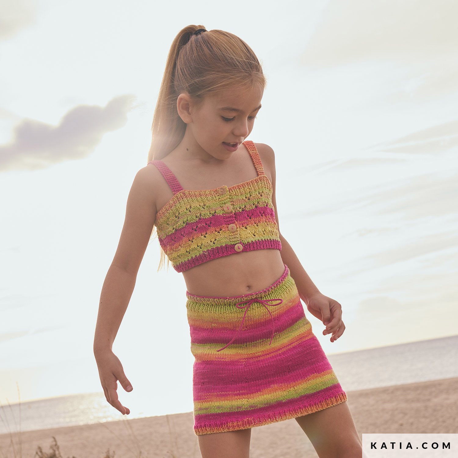 Patroon breien haken kinderen topje lente zomer katia — gemaakt met Katia Kinderen Magazine No. (16)