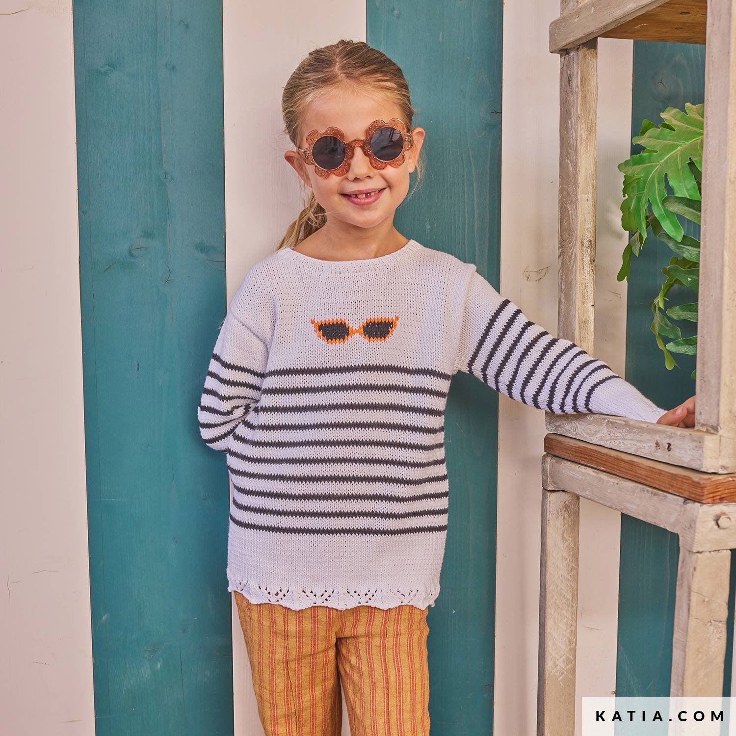 Patroon breien haken kinderen trui lente zomer katia — gemaakt met Katia Kinderen Magazine No. (50)