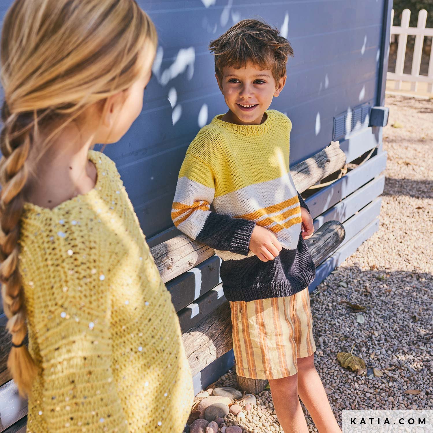 Patroon breien haken kinderen trui lente zomer katia — gemaakt met Katia Kinderen Magazine No. (18)