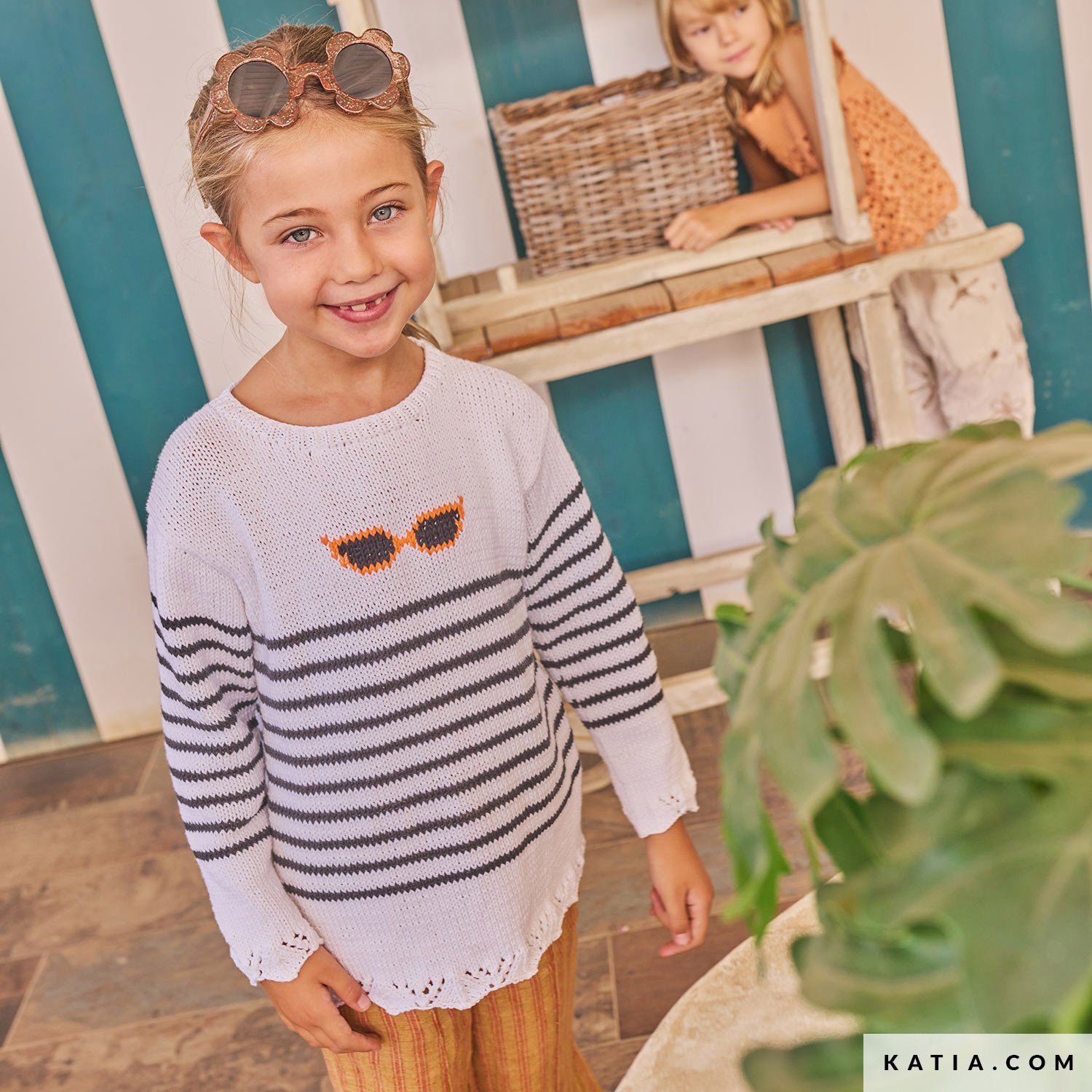 Patroon breien haken kinderen trui lente zomer katia — gemaakt met Katia Kinderen Magazine No. (54)