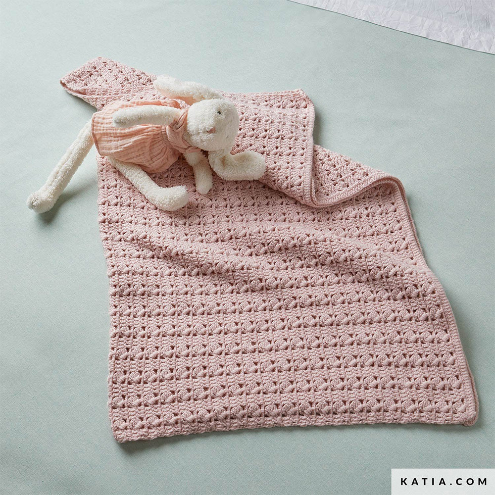 Patron tricoter tricot crochet layette couverture bebe print — gemaakt met Katia New Ultrasoft (2)