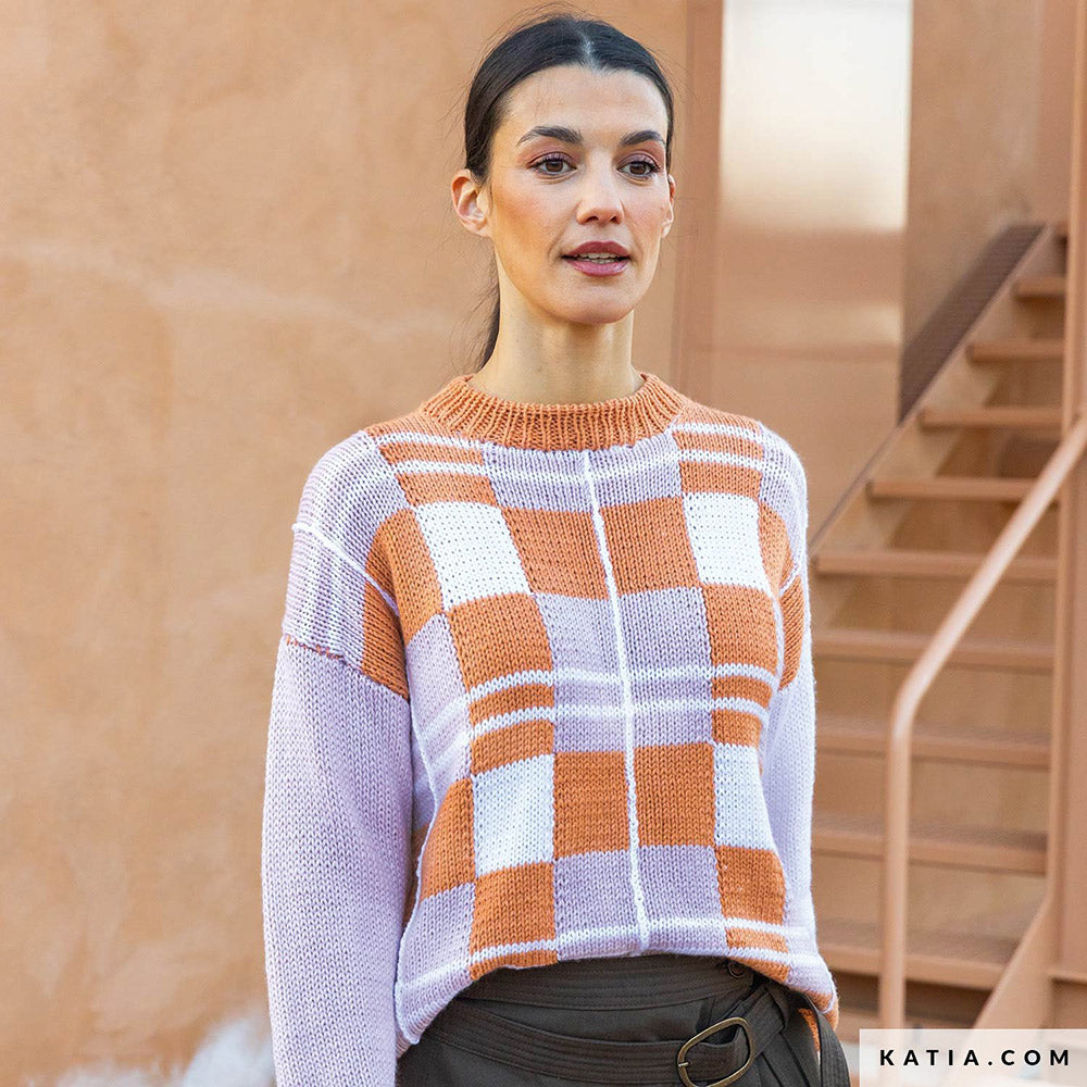 Patroon breien haken dames trui herfst winter katia — gemaakt met Katia New Ultrasoft