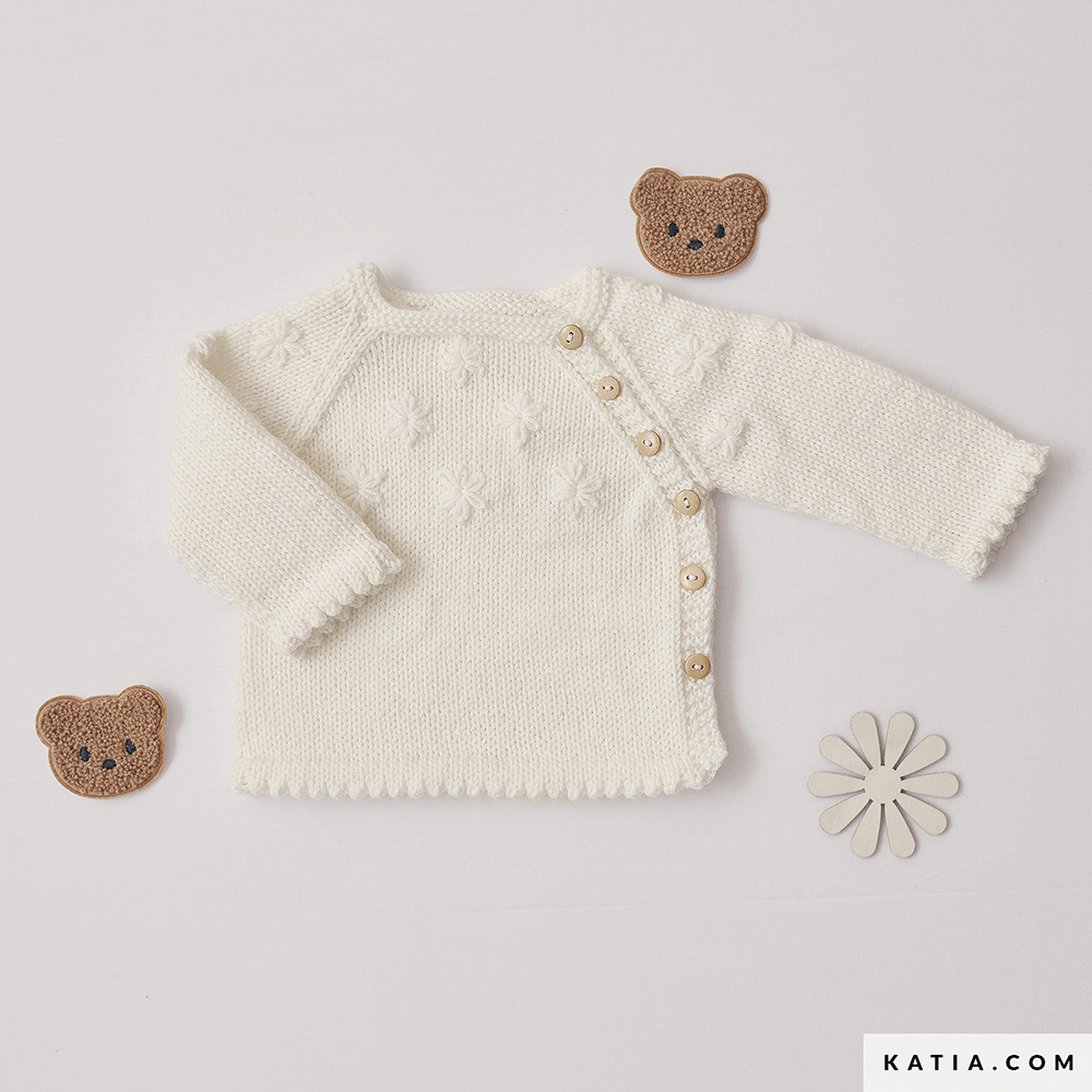 Patroon breien haken baby trui herfst winter katia — gemaakt met Katia New Ultrasoft