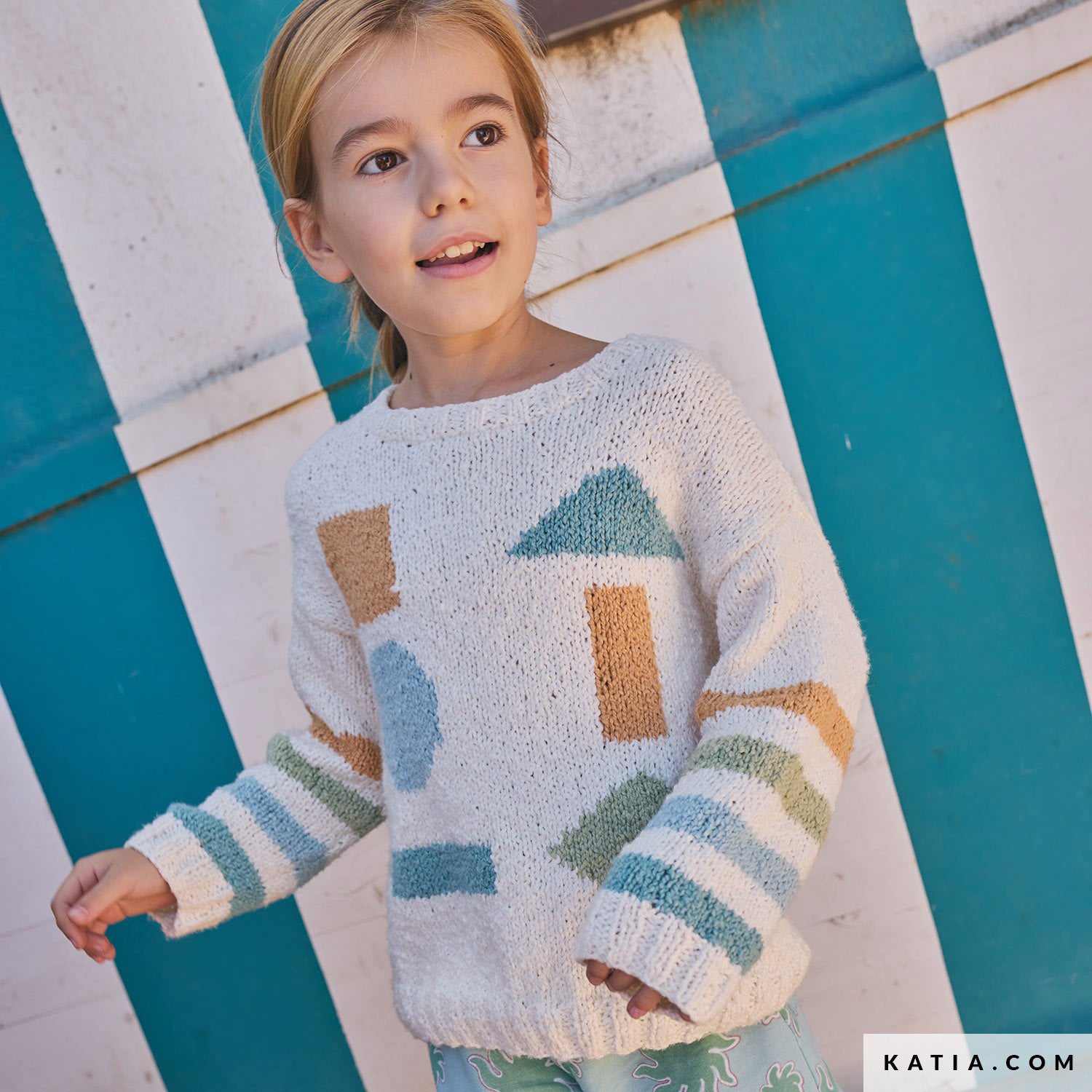 Patroon breien haken kinderen trui lente zomer katia — gemaakt met Katia Onda (5)