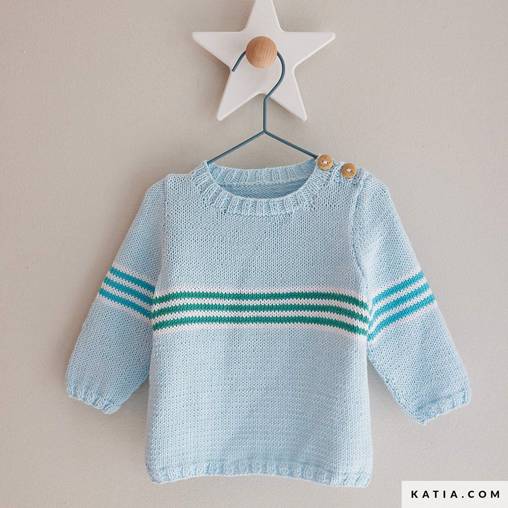 Patroon breien haken baby trui lente zomer katia — gemaakt met Katia Panama