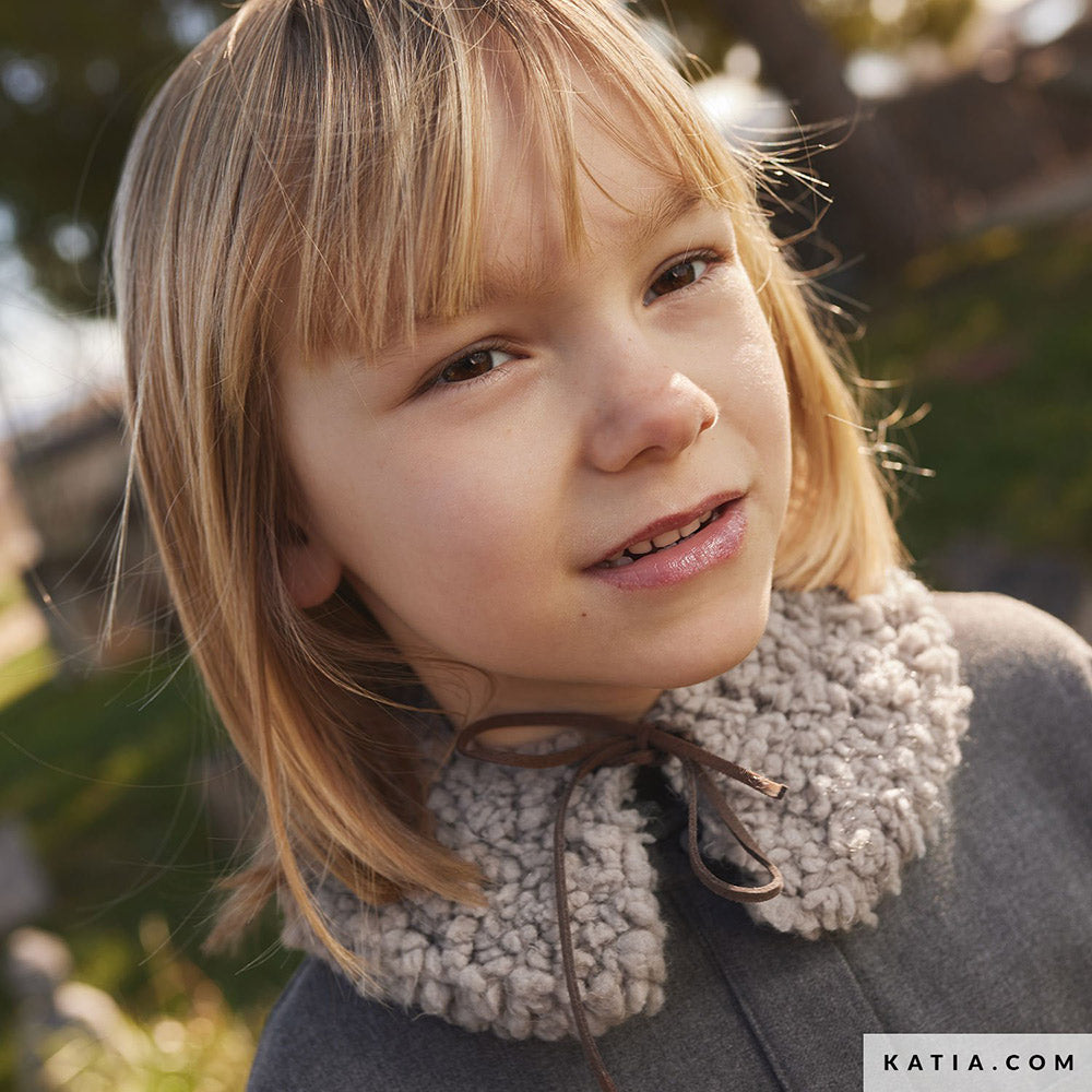 Patroon breien haken kinderen colsjaal herfst winter katia — gemaakt met Katia Sherpa (3)