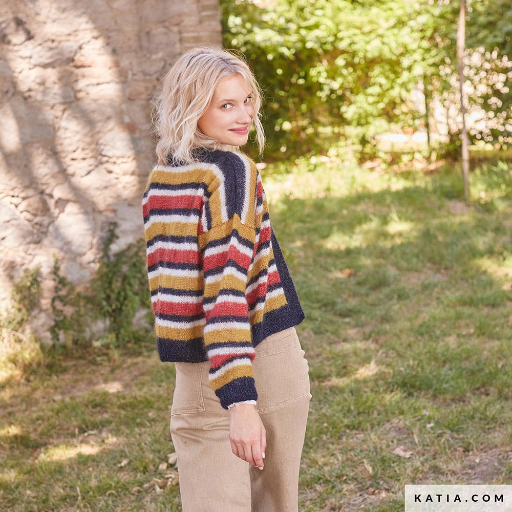 Patroon breien haken dames jas herfst winter katia — gemaakt met Katia Silky Mohair (6)