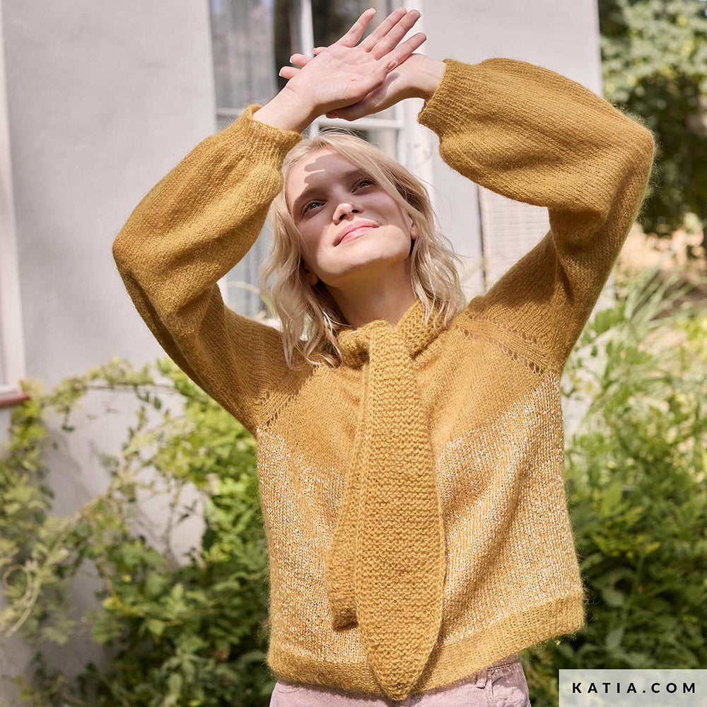Patroon breien haken dames omslagdoek herfst winter katia — gemaakt met Katia Silky Mohair (6)