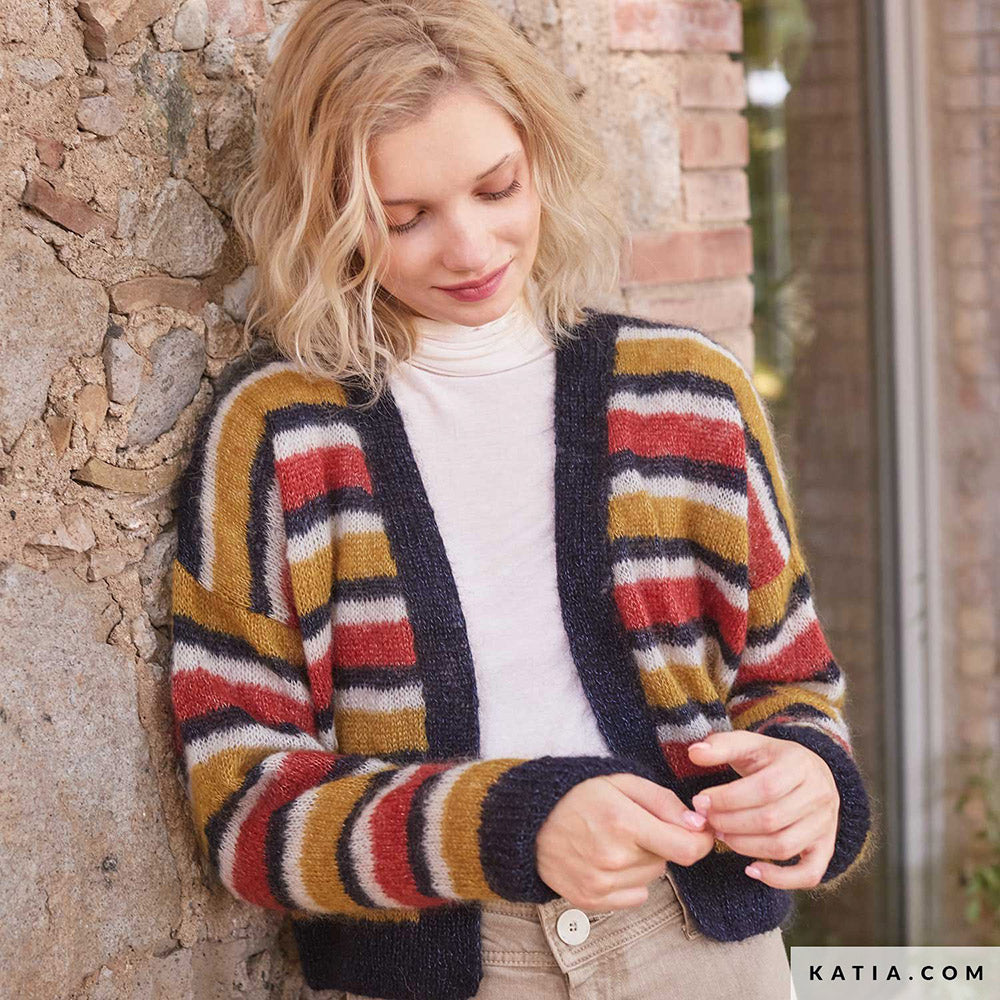 Patroon breien haken dames jas herfst winter katia — gemaakt met Katia Silky Mohair (9)
