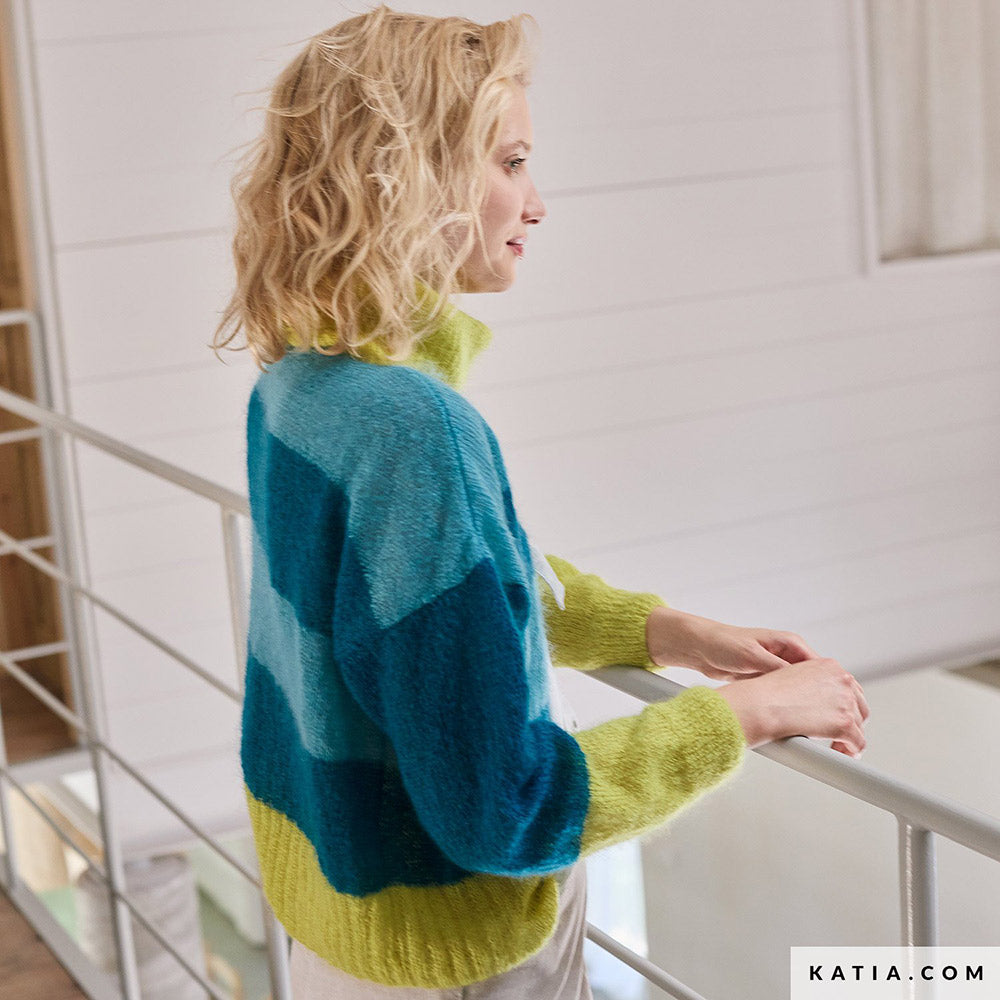 Patroon breien haken dames trui herfst winter katia — gemaakt met Katia Silky Mohair (24)