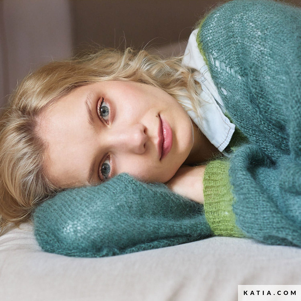 Patroon breien haken dames trui herfst winter katia — gemaakt met Katia Silky Mohair (17)