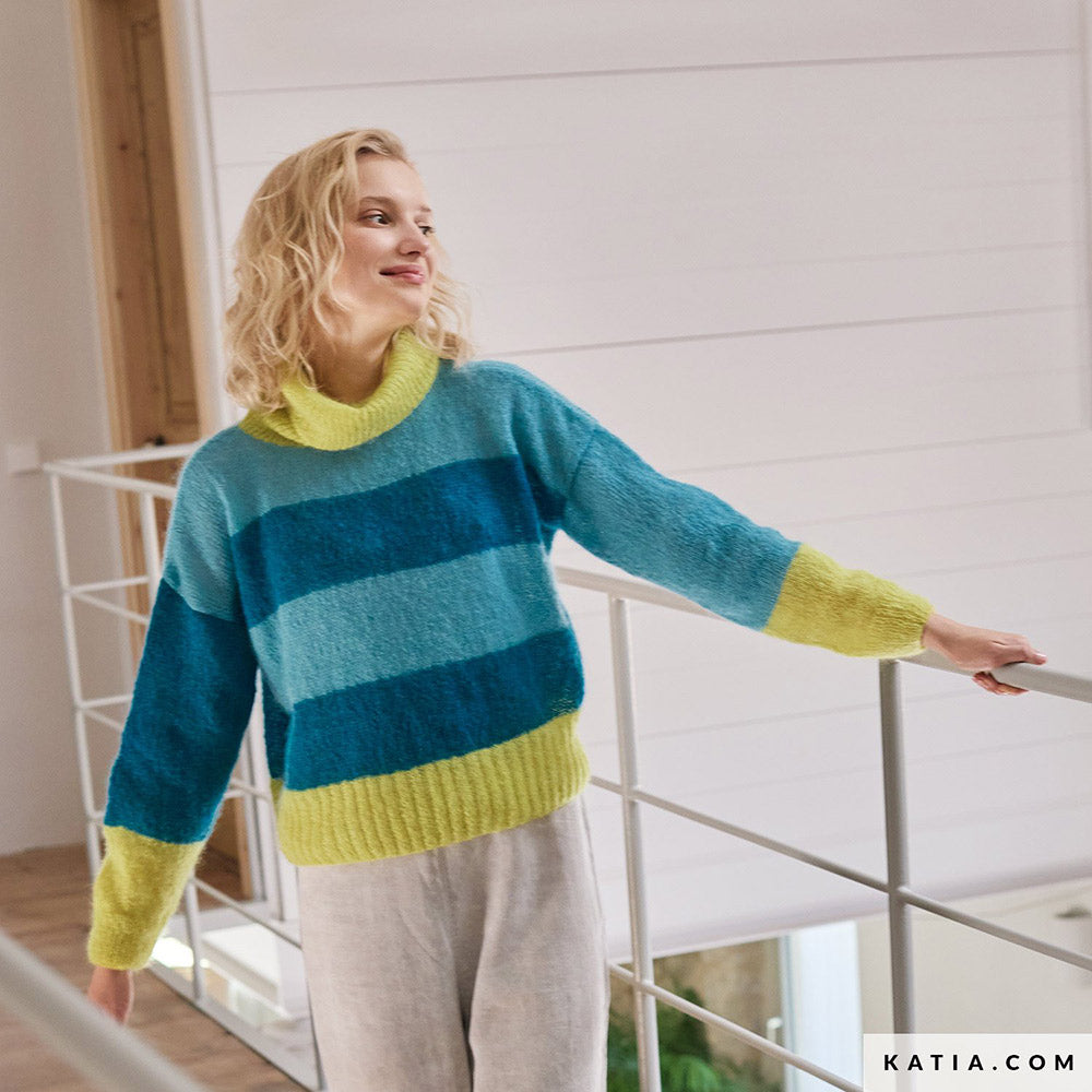 Patroon breien haken dames trui herfst winter katia — gemaakt met Katia Silky Mohair (30)