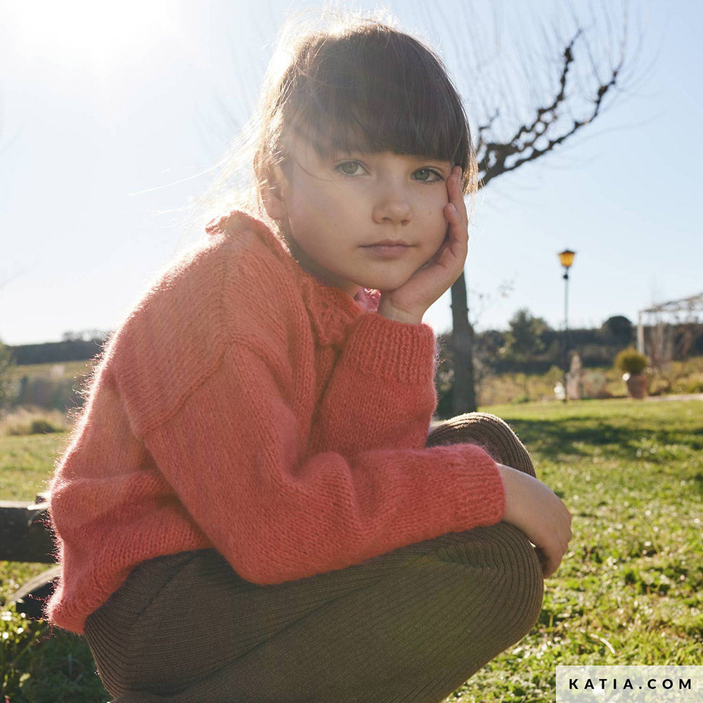 Patroon breien haken kinderen trui herfst winter katia — gemaakt met Katia Soft Gratté