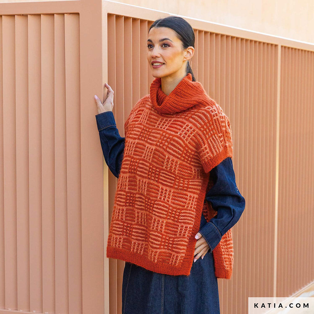 Patroon breien haken dames vest herfst winter katia — gemaakt met Katia Soft Gratté (4)