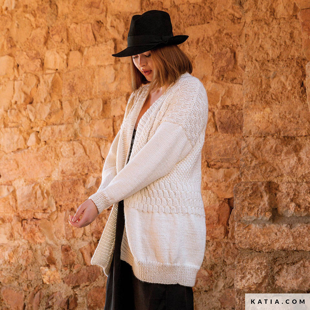 Patroon breien haken dames jas herfst winter katia — gemaakt met Katia Super Merino