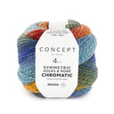 Katia Symmetric Socks & More - Chromatic 201 Red-Blue-Orange-Green