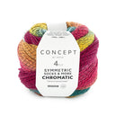 Katia Symmetric Socks & More - Chromatic 205 Fuchsia-Green-Yellow