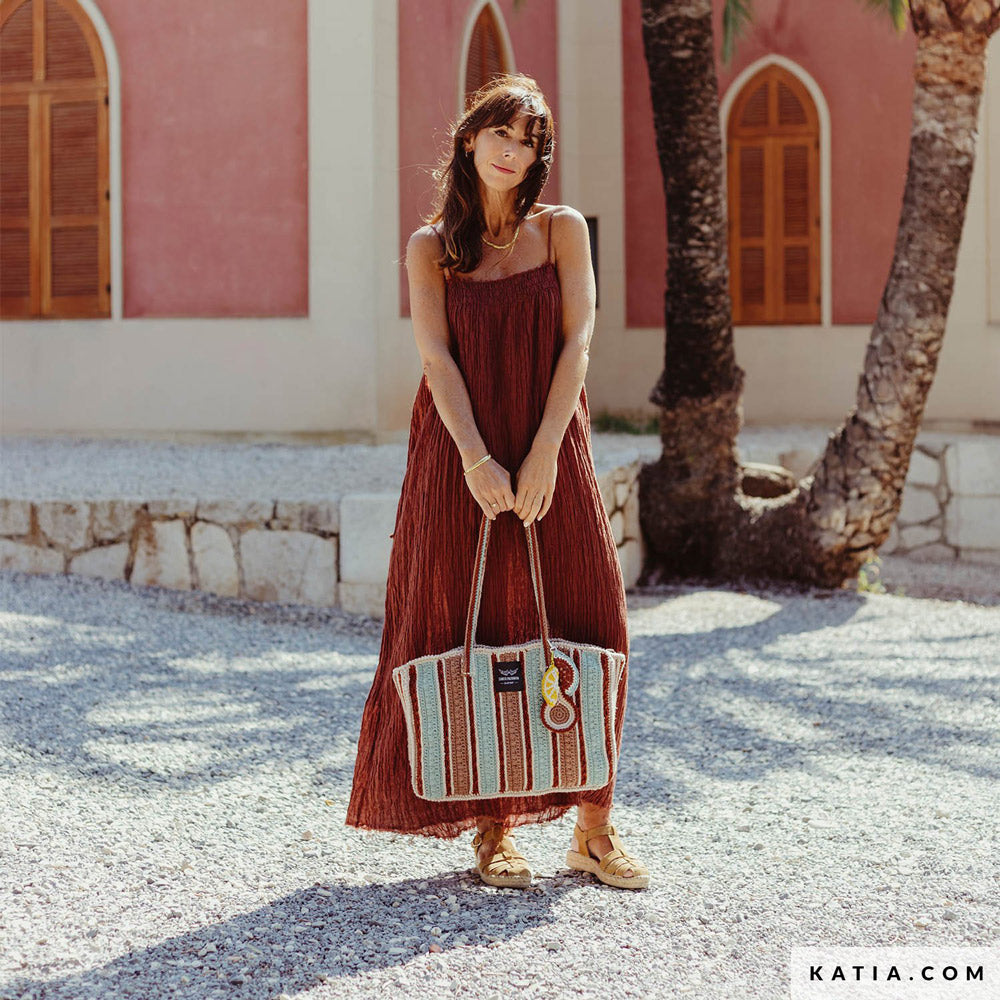 Patroon breien haken dames draagtas lente zomer katia — gemaakt met Katia The Vegan Bag (3)