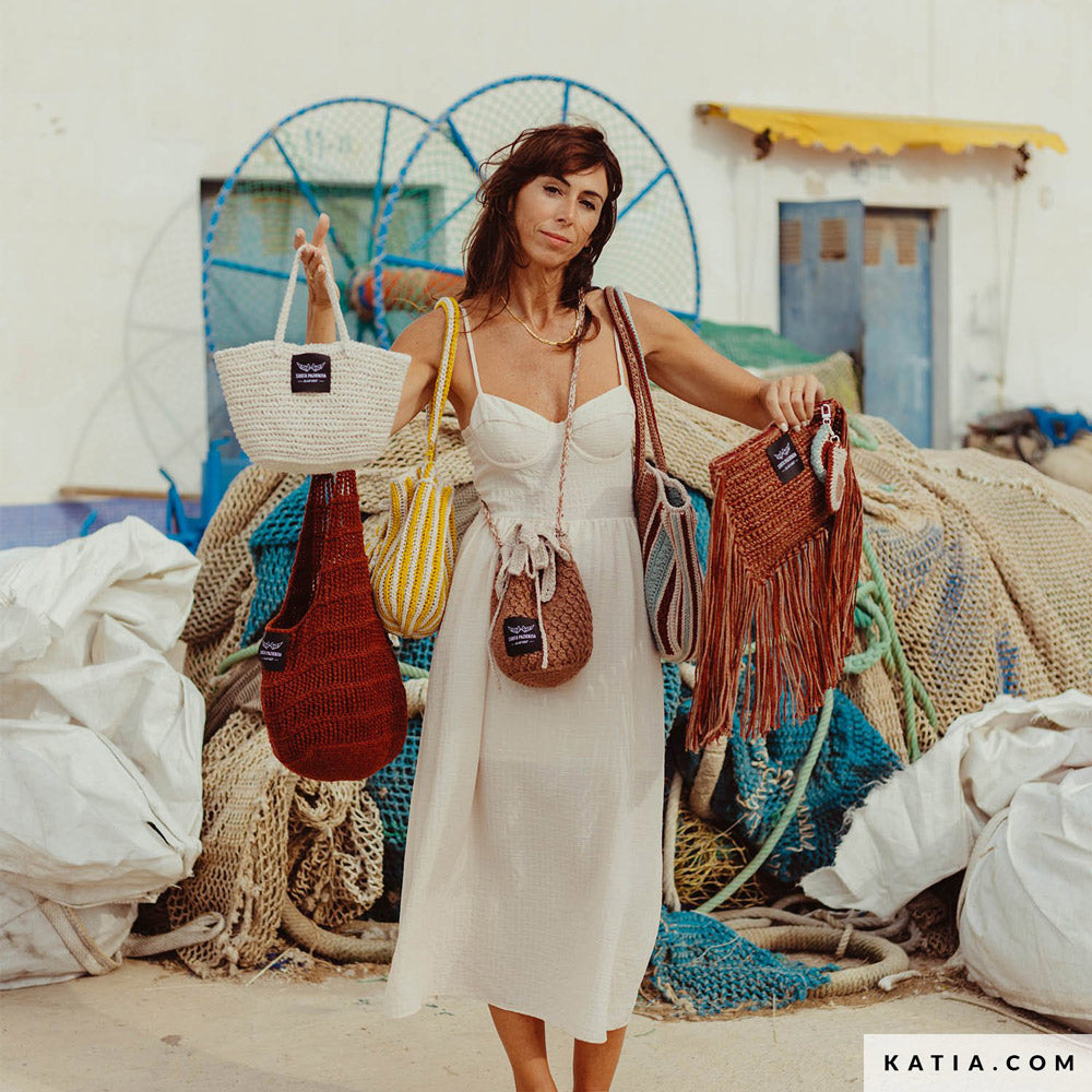 Patroon breien haken dames handtas lente zomer katia — gemaakt met Katia The Vegan Bag (2)