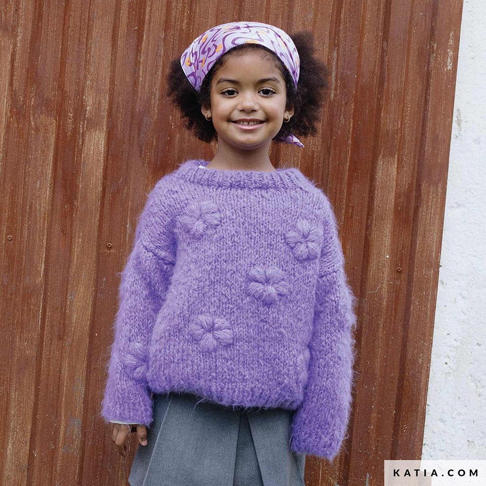 Patroon breien haken kinderen trui herfst winter katia — gemaakt met Katia WOW - Fluffy (3)