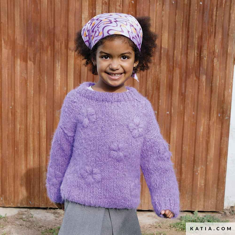 Patroon breien haken kinderen trui herfst winter katia — gemaakt met Katia WOW - Fluffy (2)
